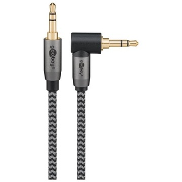 Kabel audio AUX 2x jack 3.5mm stereo kątowy 90° 2m Goobay Plus HQ Premium
