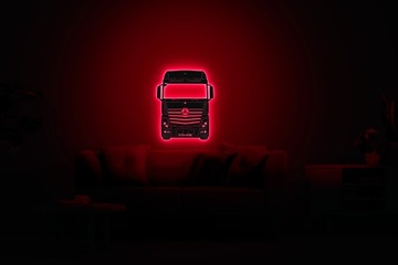 Obraz Drewniany MERCEDES CIĘŻARÓWKA LED Dekoracja Ścienna Obraz 3D