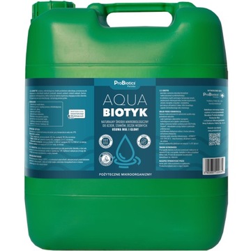 AQUABIOTYK 20L NATURALNY ŚRODEK MIKROBIOLOGICZNY OCZYSZCZANIE STAWÓW OCZEK