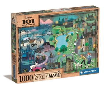 Disney Story Maps - 101 Dalmatians - Puzzle 1000