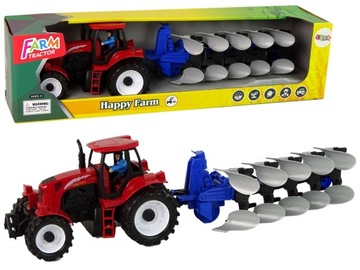 TRAKTOR POJAZD ROLNICZY ZABAWKA DLA DZIECKA z Pługiem Farma PREZENT