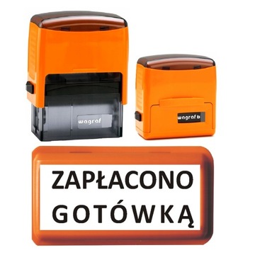 Pieczątka ZAPŁACONO GOTÓWKĄ Wagraf 2b Z zatyczką solidna trwała KOLORY