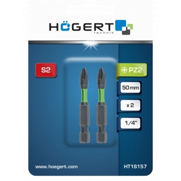 Бита 1/4” 50мм PZ2 2 шт. Хёгерт HT1S157