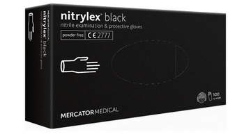 RĘKAWICZKI RĘKAWICE NITRYLOWE CZARNE L 100SZT