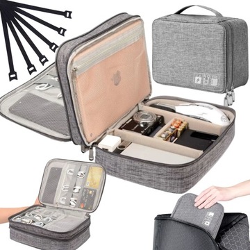 ORGANIZER TORBA ETUI PODRÓŻNY NA KABLE ŁADOWARKI AKCESORIA 5 RZEPÓW GRATIS