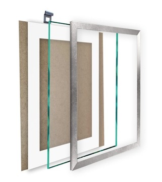 Рамка А4 21х29,7 п-парт 15х21 Италия серебро