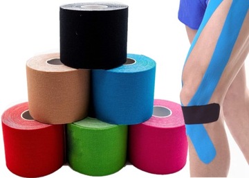 Profesjonalna Taśma Kinezjologiczna Tape Taping Tejpy 5cm/5m ZESTAW 6 SZTUK