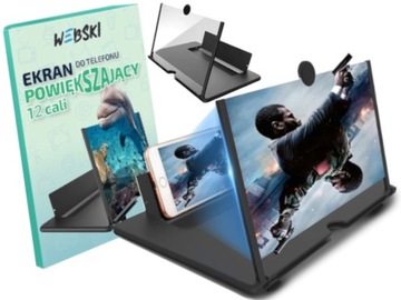 Ekran Powiększający 12cali do Telefonu Smartfona do Oglądania Filmów Bajek