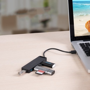 VENTION HUB 4x USB3.0 + MicroUSB Питание 5 Гбит/с 0,5 м