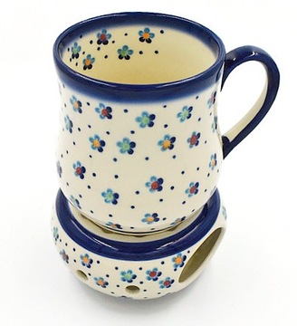 CERAMICZNY KUBEK 350ML Z PODGRZEWACZEM CERAMIKA STYL BOLESŁAWIEC