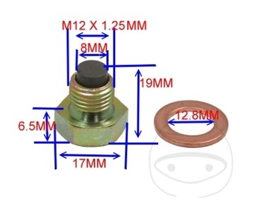 Śruba spustu oleju JMP M12x1,25 12x1,25 12x1.25