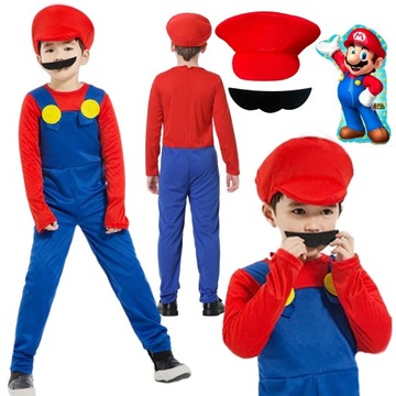 STRÓJ MARIO PRZEBRANIE SUPER MARIO 116 /122 NA BAL PRZEBIERAŃCÓW + BALON