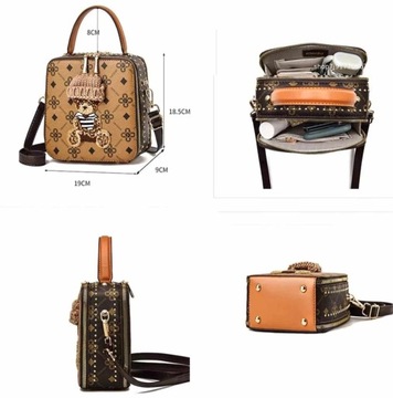 ЖЕНСКАЯ СУМКА MESSAGE, СУМКА НА ПЛЕЧЕ, МАЛЕНЬКАЯ СУМКА TEDDY, МИШКА, КАРАМЕЛЬ