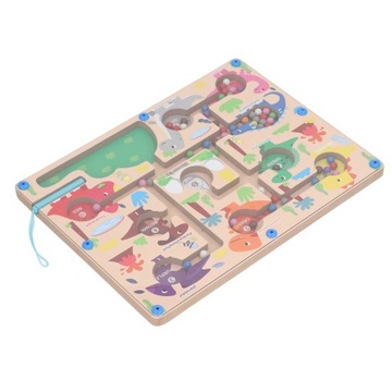 Магнитный цветной и цифровой лабиринт с рисунком динозавра