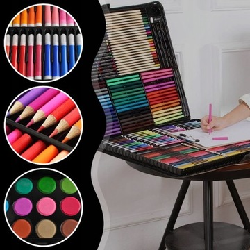 ЧЕМОДАН ХУДОЖЕСТВЕННЫЕ ХУДОЖЕСТВЕННЫЕ ЦЕНЦИЛИ МАРКЕРЫ КРАСКИ БЕСПЛАТНЫЙ РОЖДЕСТВЕНСКИЙ ПОДАРОК ​​x2