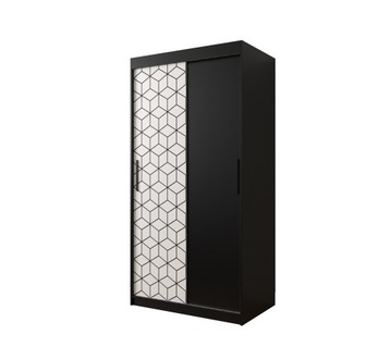 Szafa przesuwna Heksagon 100 x 200 x 62 czarna