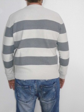 MARKOWY SWETER - XL -POZIOME PASY, COTON -RESERVED