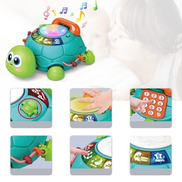 ИНТЕРАКТИВНАЯ ИГРУШКА ПОЛЗУЩИЕ ЧЕРЕПАХИ С МУЗЫКОЙ И СВЕТОДИОДНОЙ СВЕТКОЙ