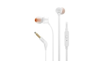 SŁUCHAWKI DOKANAŁOWE JBL T110 BIAŁE MIKROFON