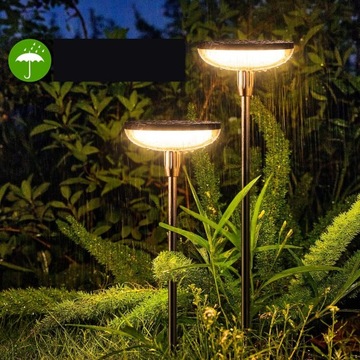 4x Lampa solarna LED ogrodowa wbijana 76 cm Lampki Grzybki 3000K