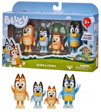 Bluey Blue Zestaw Figurek Rodzinka 4 szt. Bingo