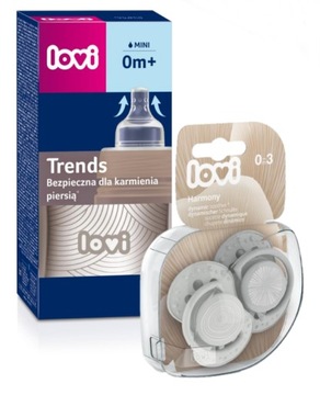 LOVI zestaw prezentowy HARMONY butelka 120 ml + smoczki 0-3 0408