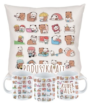 ZESTAW PODUSZKA KUBEK BUBU I DUDU MISIE MIŚKI SŁODKIE MISIE NA PREZENT