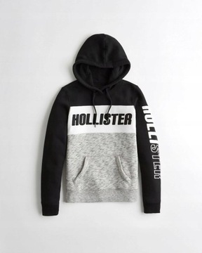 Damska bluza czarna duże LOGO Hollister S