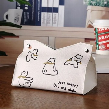 Симпатичный футляр для салфеток с принтом, кожаная коробка для салфеток, водонепроницаемая и пыленепроницаемая