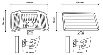 СОЛНЕЧНАЯ ГАЛОГЕННАЯ ЛАМПА СВЕТОДИОДНЫЙ ПРОЖЕКТОР С ДАТЧИКОМ ДВИЖЕНИЯ И СУМЕРКИ