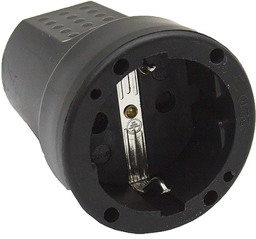 GNIAZDO GUMOWE Z/U 16A 250V SCHUKO DO PRZEDŁUŻACZA