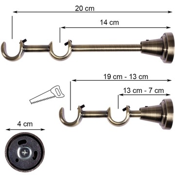 ДВОЙНОЙ КРОНШТЕЙН 19+19 АНТИЧНЫХ ЗОЛОТЫХ КАРДИН