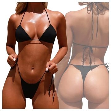 STRÓJ KĄPIELOWY BIKINI STRINGI BRAZYLIJSKIE WIĄZANE SEXY KOSTIUM KĄPIELOWY