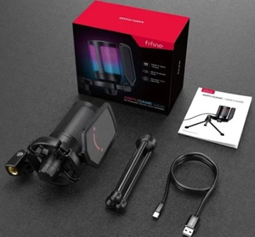 Студийный конденсаторный микрофон Fifine A6VW AMPLIGAME USB RGB Plug&Play