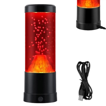 LAMPKA NOCNA Z LAMPĄ LAWOWĄ SYMULUJE ERUPCJĘ WULKANU