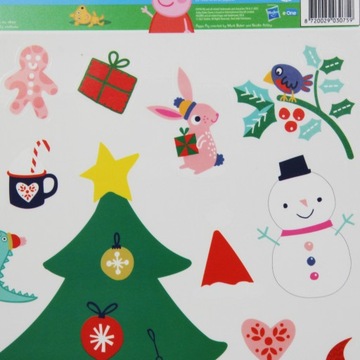 Рождественские наклейки на окно Свинка Пеппа