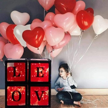 Zestaw pudełek LOVE na balony CZARNY (4 szt.)