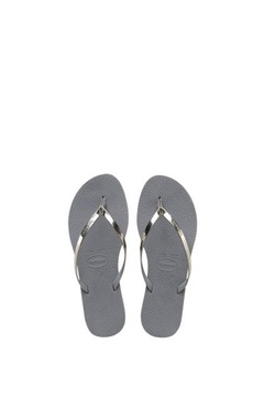 HAVAIANAS SZARE KLAPKI JAPONKI LOGO CASUAL 2RD NI7__39/40