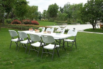 KRZESŁO CATERINGOWE SKŁADANE KOMPLET 4 SZT. KRZESŁO OGRODOWE BIAŁE ZESTAW