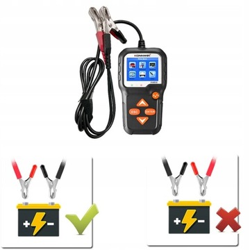 TESTER AKUMULATORA ALTERNATORA ROZRUSZNIKA Konnwei KW650 6V 12V LCD MENU PL