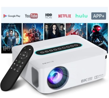 PROJEKTOR RZUTNIK ANDROID SMART TV WIFI FULL HD 12000LM 4K LED BLUETOOTH