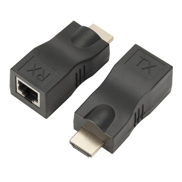EXTENDER KONWERTER HDMI na LAN PO SKRĘTCE RJ45 30M 4K