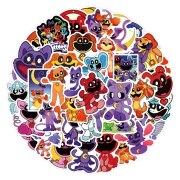 CAT NAP NAKLEJKI WLEPY Smiling Critters Poppy Playtime CATNAP 50 sztuk