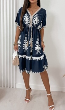 ЖЕНСКОЕ ЛЕТНЕЕ ПЛАТЬЕ МИДИ, СТИЛЬНОЕ БОХО, Оборки, ЛЕТНИЕ ЦВЕТА