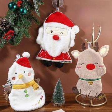 3/1PC Santa Claus ręcznik do rąk Boże Narodzenie wiszące ręczniki