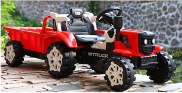 ТРАКТОР С АККУМУЛЯТОРНЫМ ПРИЦЕПОМ 2x ДИСТАНЦИОННОЕ УПРАВЛЕНИЕ ДВИГАТЕЛЕМ МЕЛОДИИ СВЕТ ПРИЦЕП