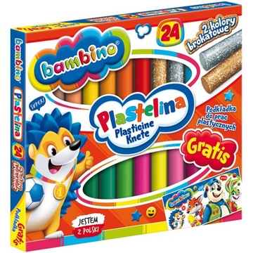 PLASTELINA BAMBINO 24 KOLORY + PODKŁADKA GRATIS