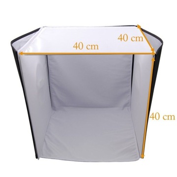 NAMIOT 40CM Z ŻARÓWKAMI 22W + STATYW - MINI STUDIO