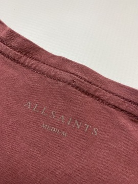 AllSaints Spitalfields All Saints bordowy TSHIRT M