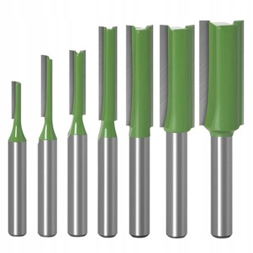 7 sztuk 6mm Shank Frez Prosty Frez z Krawędźmi Z W